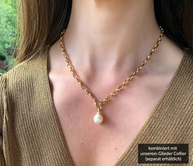 Wundervoller Süßwasserperle Anhänger mit Brillanten (mit Kette)