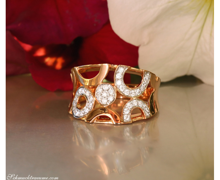 Ungewöhnlicher Brillanten Ring in Roségold 750