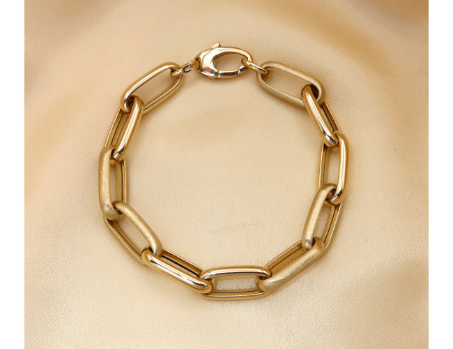 Paperclip Armband Gelbgold 585