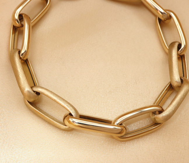 Paperclip Armband Gelbgold 585