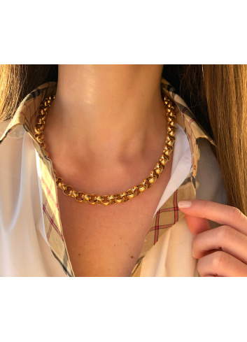 Gold Pur: Stattliches Erbs Collier in Gelbgold 585 (11 mm)