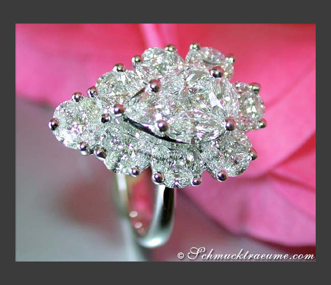 Diamanten Tropfen Ring