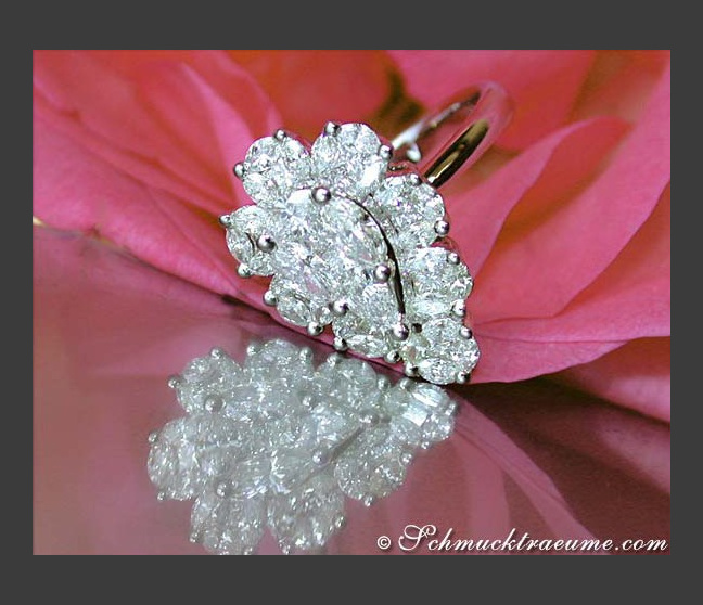 Diamanten Tropfen Ring