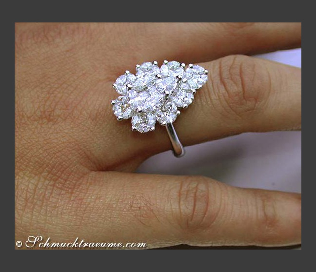 Diamanten Tropfen Ring