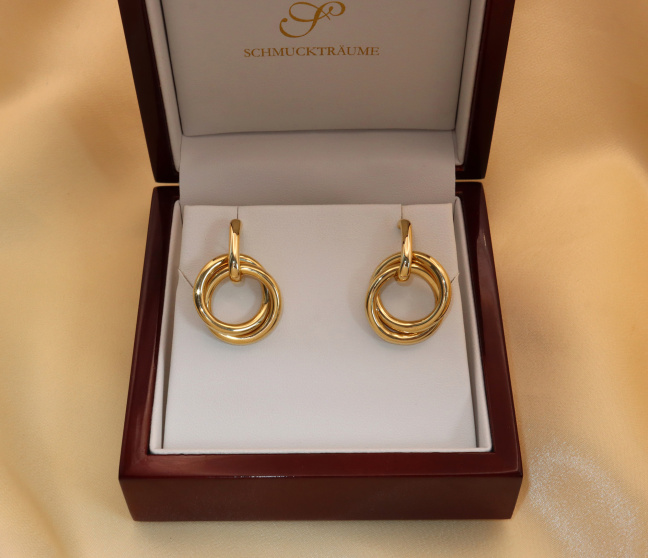 Gold Pur: Verschlungene Ohrringe in Gelbgold 585
