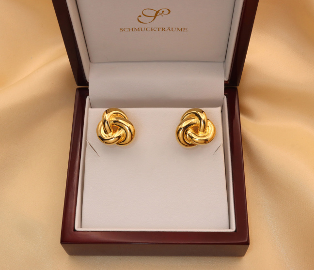 Gold Pur: Fabelhafte Ohrstecker „Goldener Knoten“