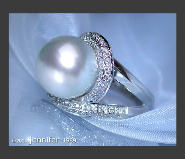 Südseeperle Ring mit Brillanten