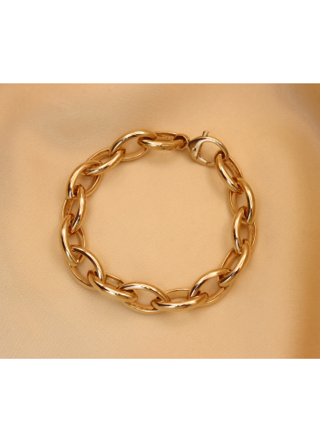 Gold Pur: Glieder Armband „Navette“ in Gelbgold 585