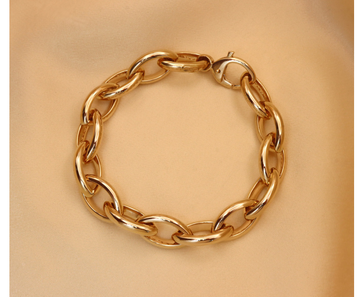 Glieder Armband „Navette“ in Gelbgold 585