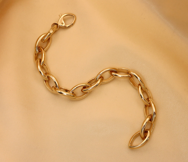 Glieder Armband „Navette“ in Gelbgold 585
