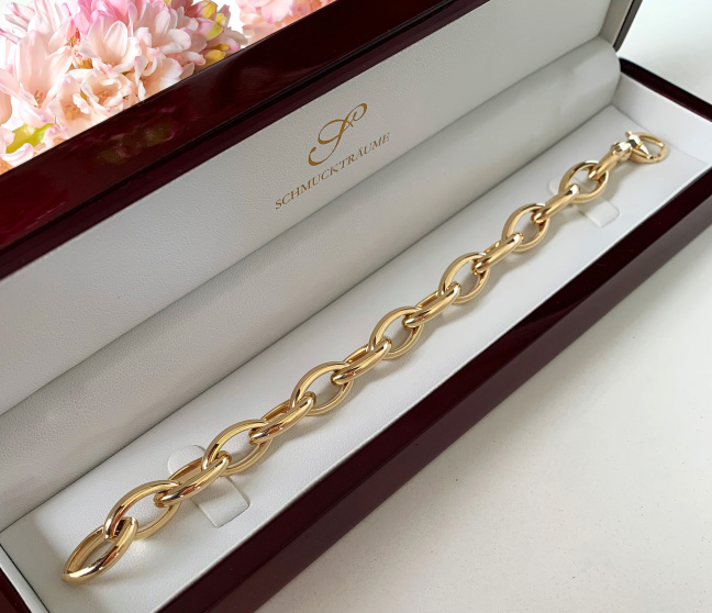 Glieder Armband „Navette“ in Gelbgold 585