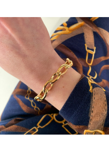 Gold Pur: Glieder Armband „Navette“ in Gelbgold 585