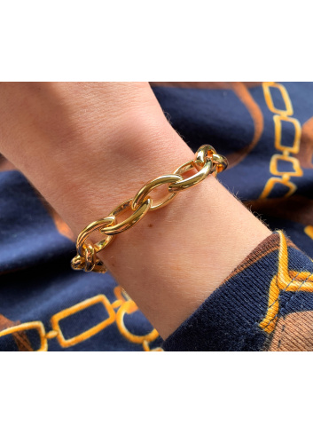 Gold Pur: Glieder Armband „Navette“ in Gelbgold 585