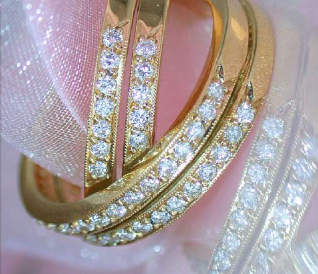 Überkreuzter Diamanten Ring in Gelbgold 750