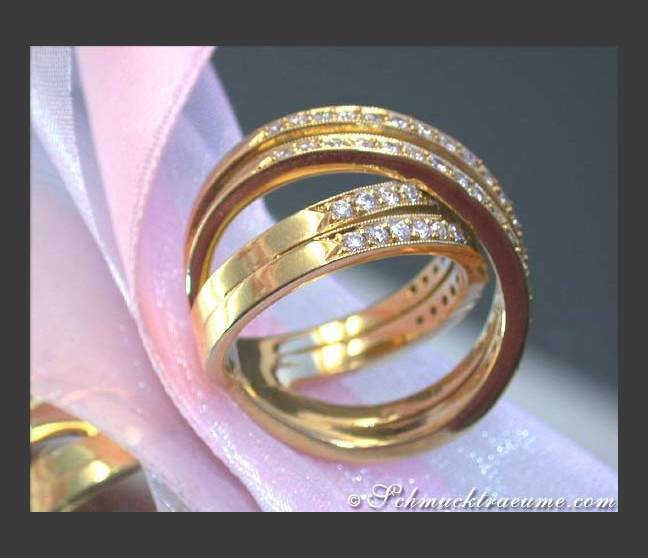 Überkreuzter Diamanten Ring in Gelbgold 750
