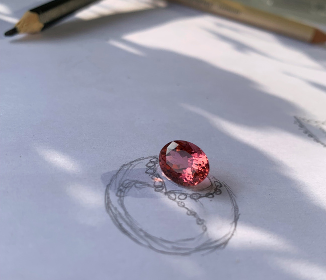 Sensationeller Rosa Turmalin Brillanten Ring "Surprise"