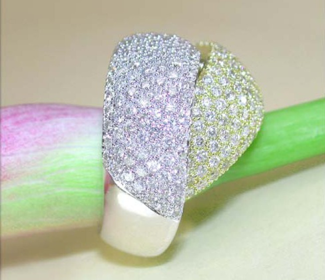Brillanten Ring in Gelbgold und Weißgold 585