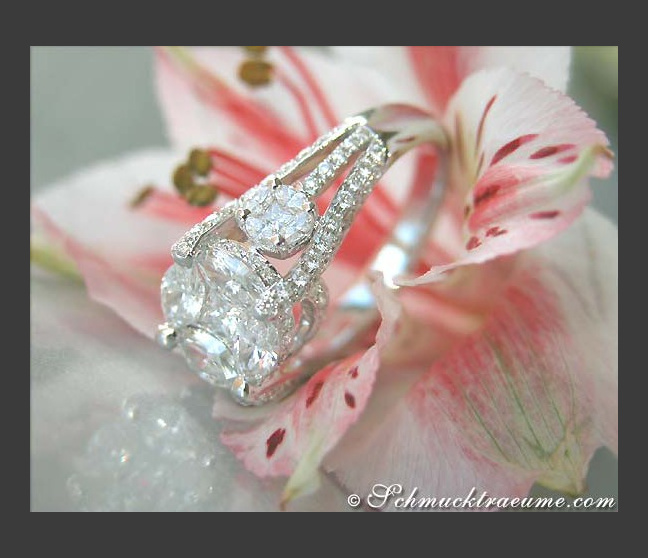 Brillanten & Diamanten Ring im Illusion Design