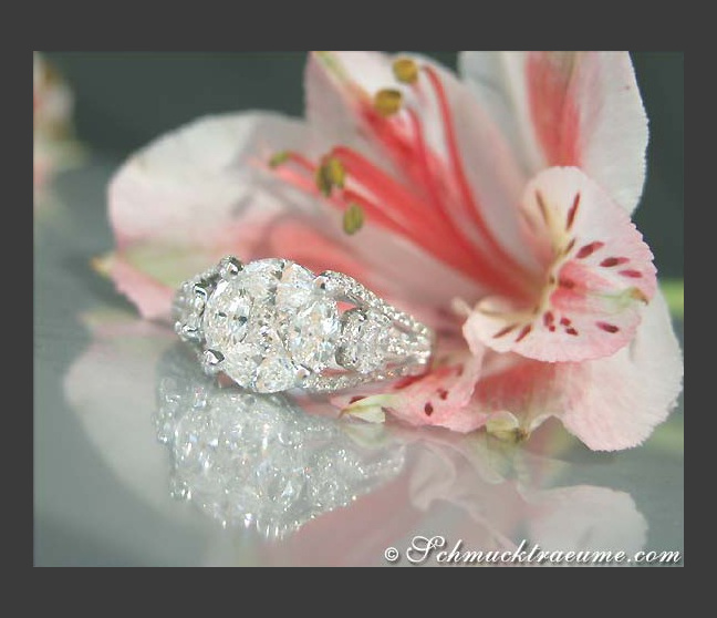 Brillanten & Diamanten Ring im Illusion Design