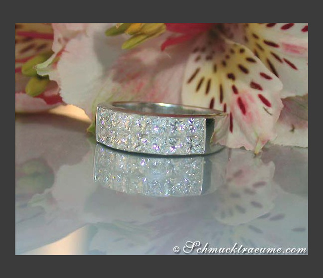Princess Diamant Ring in Weißgold 750