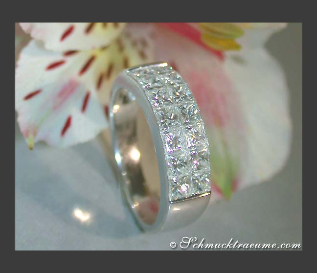 Princess Diamant Ring in Weißgold 750