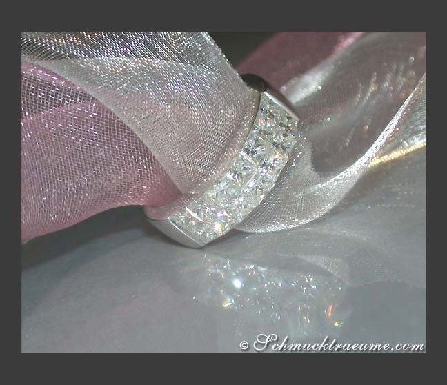 Princess Diamant Ring in Weißgold 750