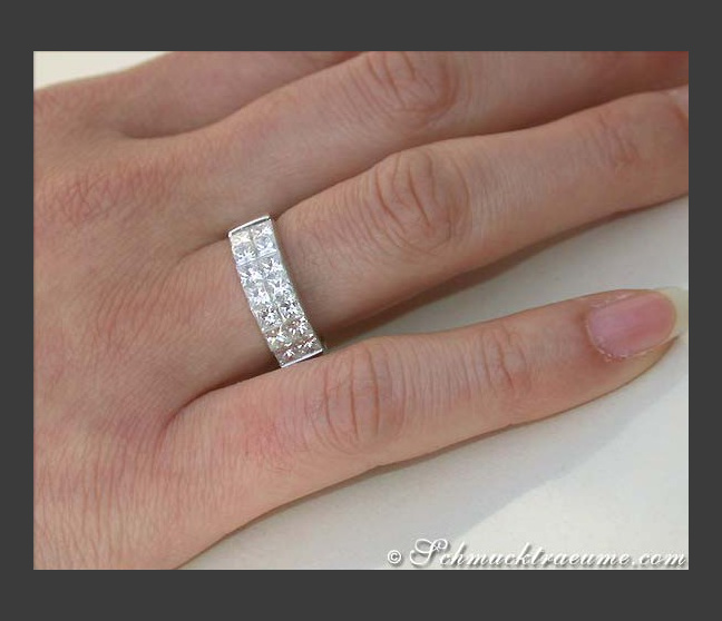 Princess Diamant Ring in Weißgold 750