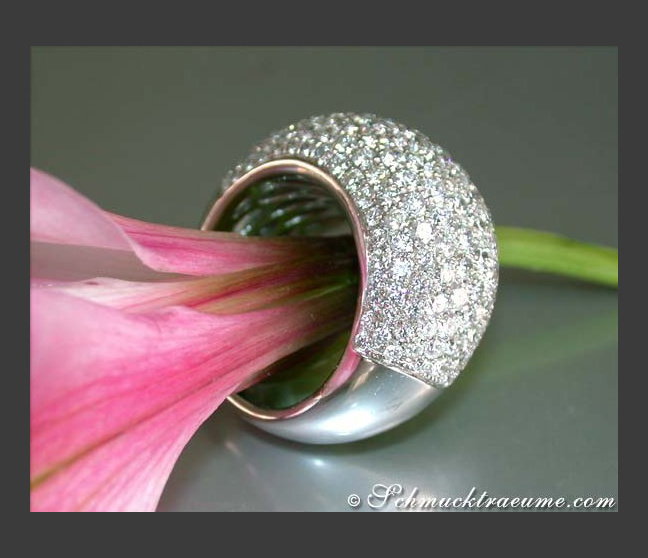 Diamant Pavé Ring in Weißgold 750