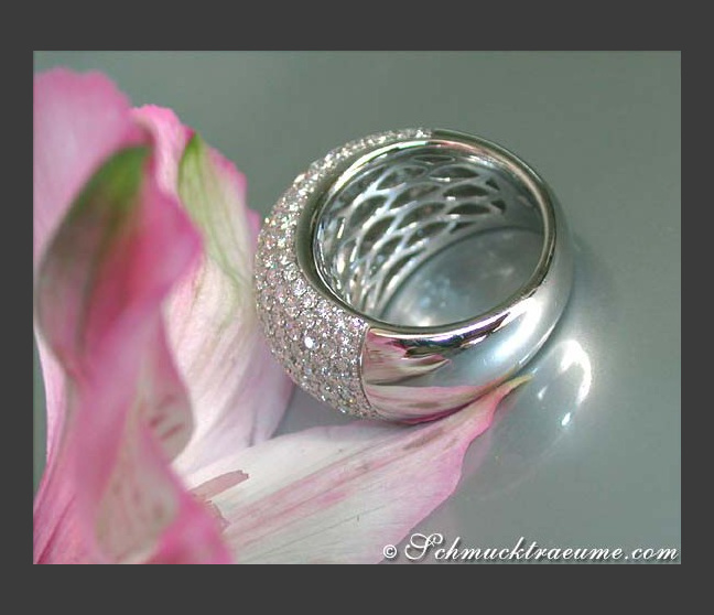 Diamant Pavé Ring in Weißgold 750