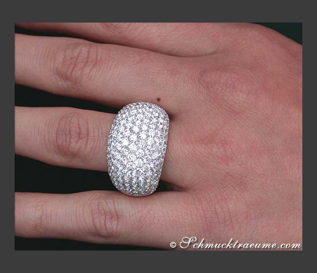 Diamant Pavé Ring in Weißgold 750