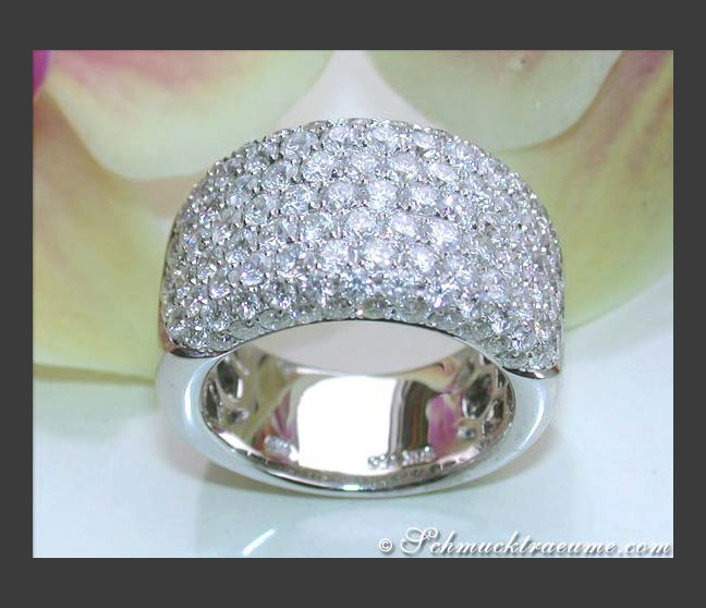 Breiter Brillanten Ring in Weißgold 750