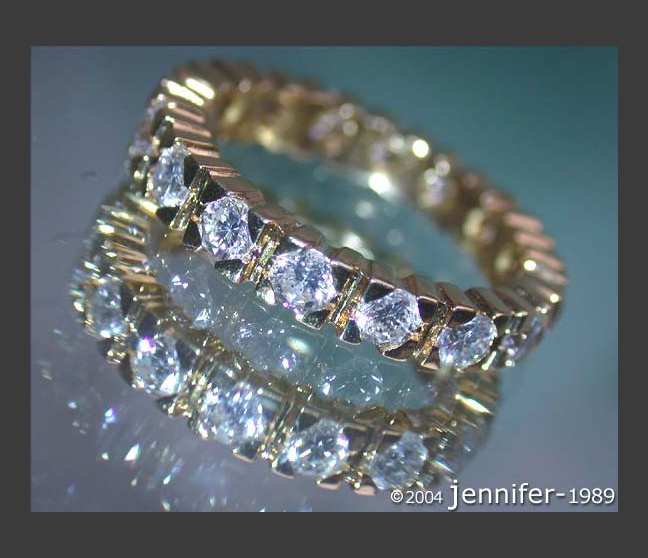 Klassischer Diamant Memory Ring in Gelbgold 750