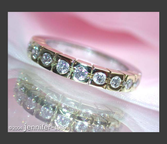 Diamanten Memory Ring in Gelbgold & Weißgold 750