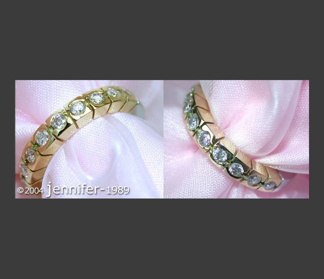 Diamanten Memory Ring in Gelbgold & Weißgold 750