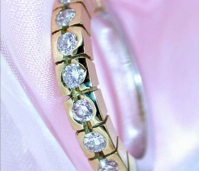Diamanten Memory Ring in Gelbgold & Weißgold 750