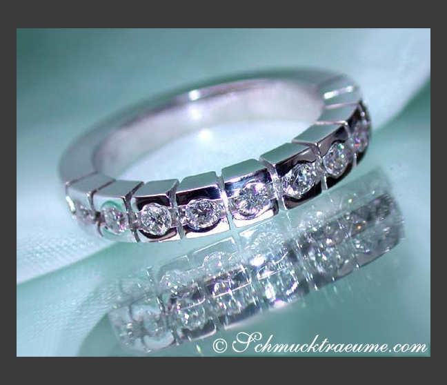 Brillanten Memory Ring in Weißgold 750