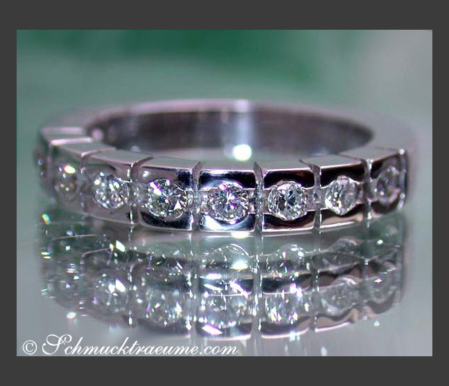 Brillanten Memory Ring in Weißgold 750