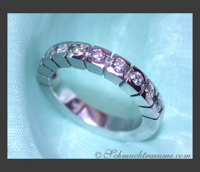 Brillanten Memory Ring in Weißgold 750