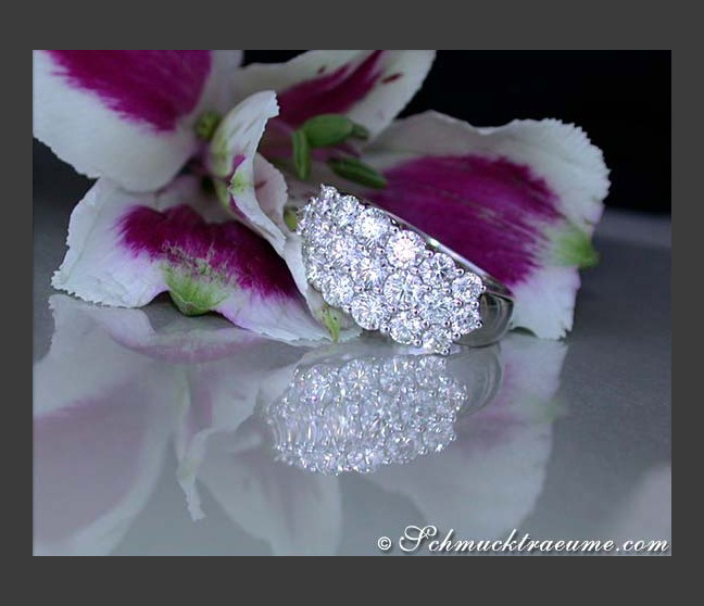 Klassischer Diamanten Ring in Weißgold 750