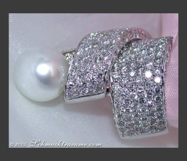 Südseeperle Ring mit Brillanten