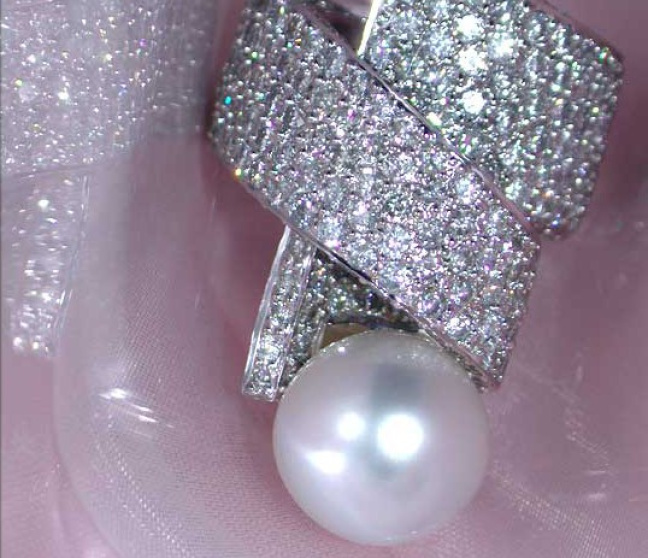 Südseeperle Ring mit Brillanten