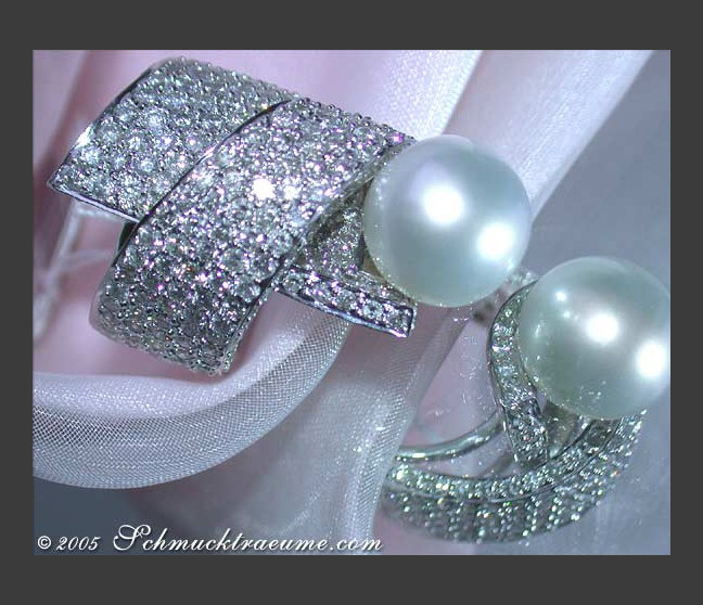 Südseeperle Ring mit Brillanten