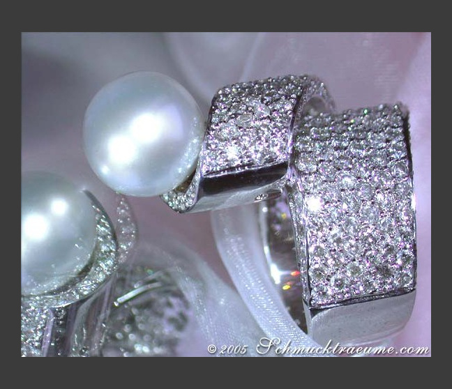 Südseeperle Ring mit Brillanten