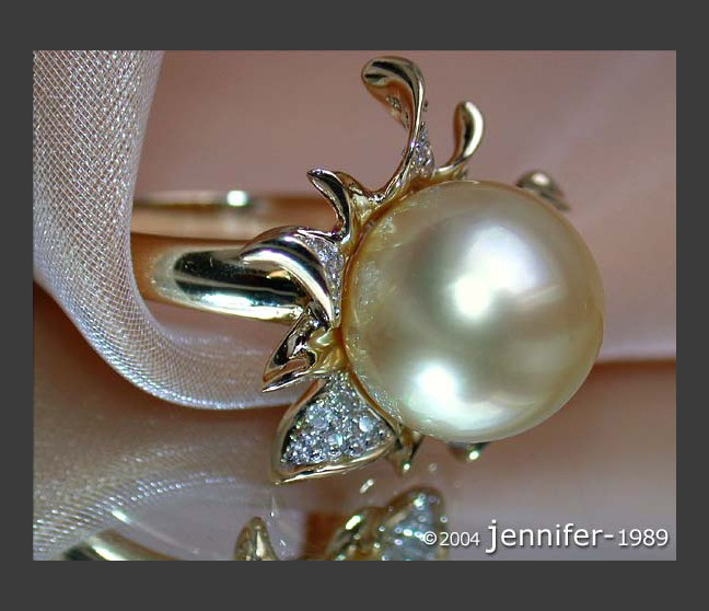 goldene Südseeperle Ring