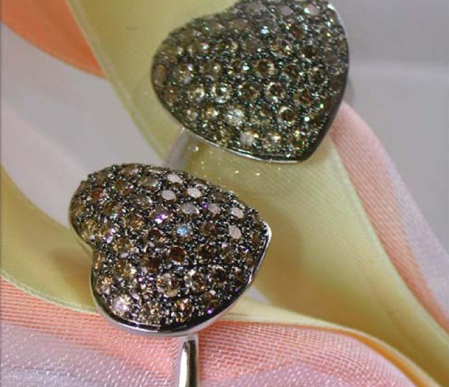 Herz Ring mit braunen Diamanten