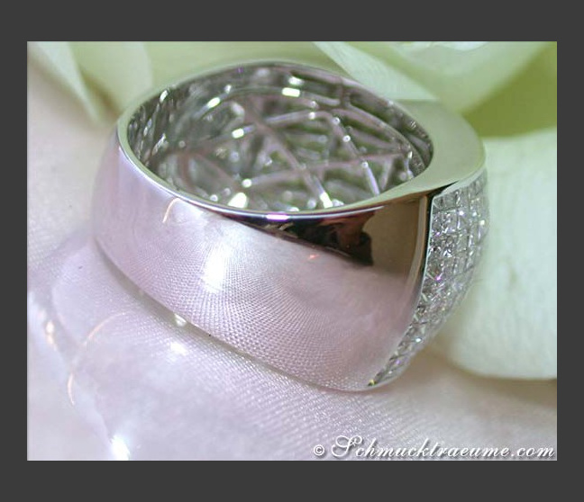 Princess Diamanten Ring in Weißgold 750