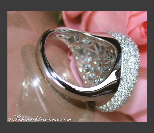 Herz Ring mit weißen & braunen Brillanten
