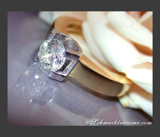 Diamant Solitär Ring Einkaräter Verlobungsring