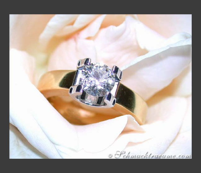 Diamant Solitär Ring Einkaräter Verlobungsring