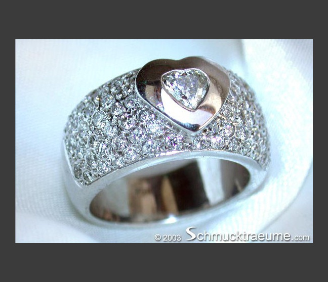 Diamant Solitär Herz Ring